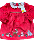 Mini Boden Girls Ruby Ruched Velvet Long-Sleeved Christmas Dress - Holiday Red