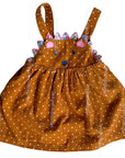 Pre-Loved Mini Boden Novelty Cord Pinnie Butterscotch Brown Hedgehog