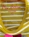 Mini Boden Girls Sunlit Sequin Flower Yellow Striped T-Shirt