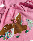 NWOT Mini Boden Baby Girls' Woodland Animals Appliqué Dress Christmas