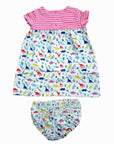Mini Boden Baby Girls Printed Dino Jersey Dress And Knickers Set