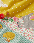 Mini Boden Girls Yellow Baby Lamb Appliqué Dress and Leggings Set