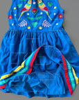 Pre-Loved Jungle Vintage Dress Marina Blue Embroidered