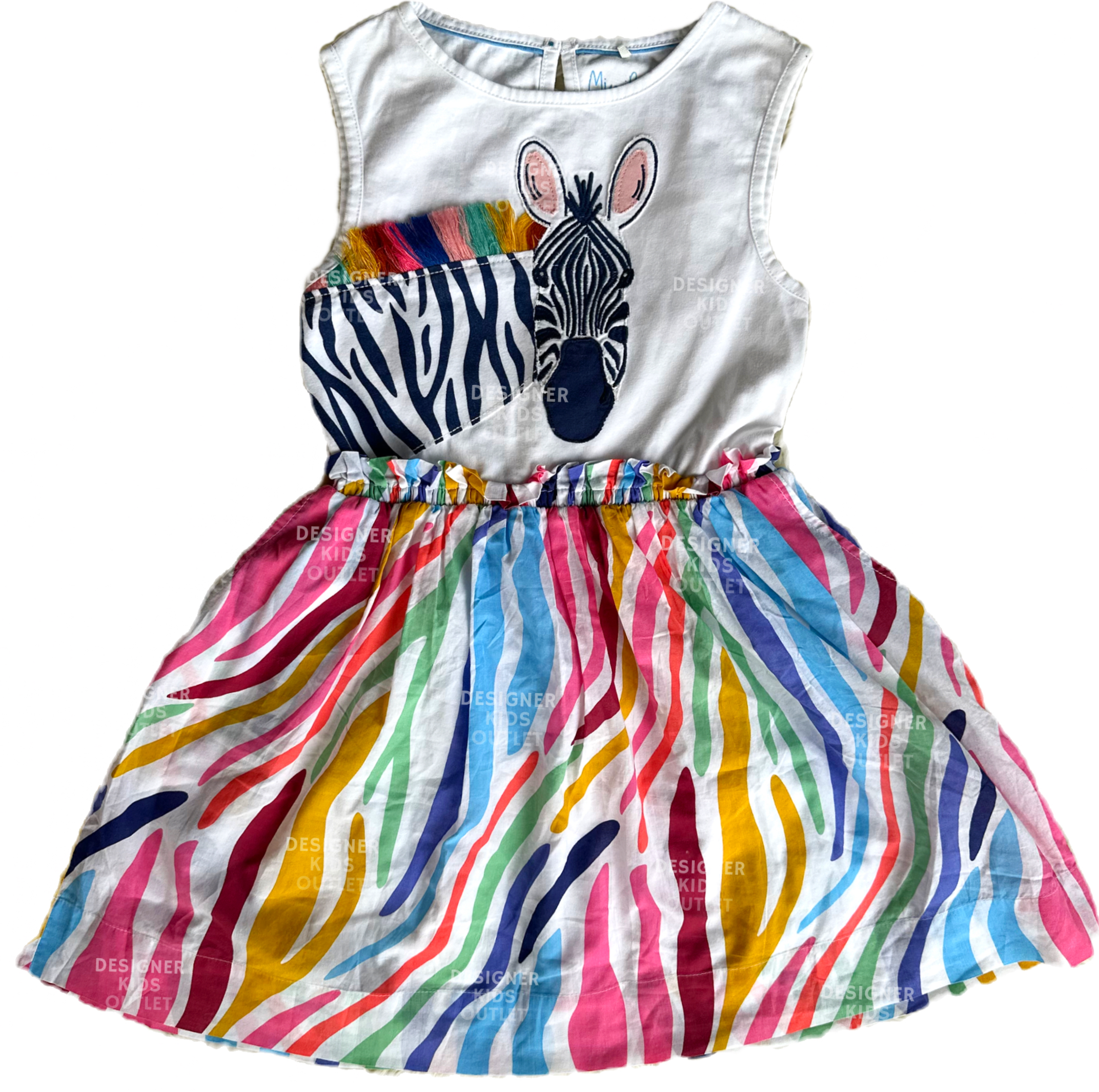 Mini Boden Girls Rainbow Zebra Stripe Appliqué Safari Dress – Designer Kids  Outlet