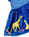 Pre-Loved Mini Boden Tulle Mix Applique Dress Sapphire & Vanilla Stripe