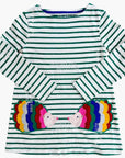 NWOT Mini Boden Playful Stripes and Hedgehog Dress
