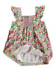 De-Labeled/Sample Floral Smocked Dress Pink Lemonade Ditsy Floral