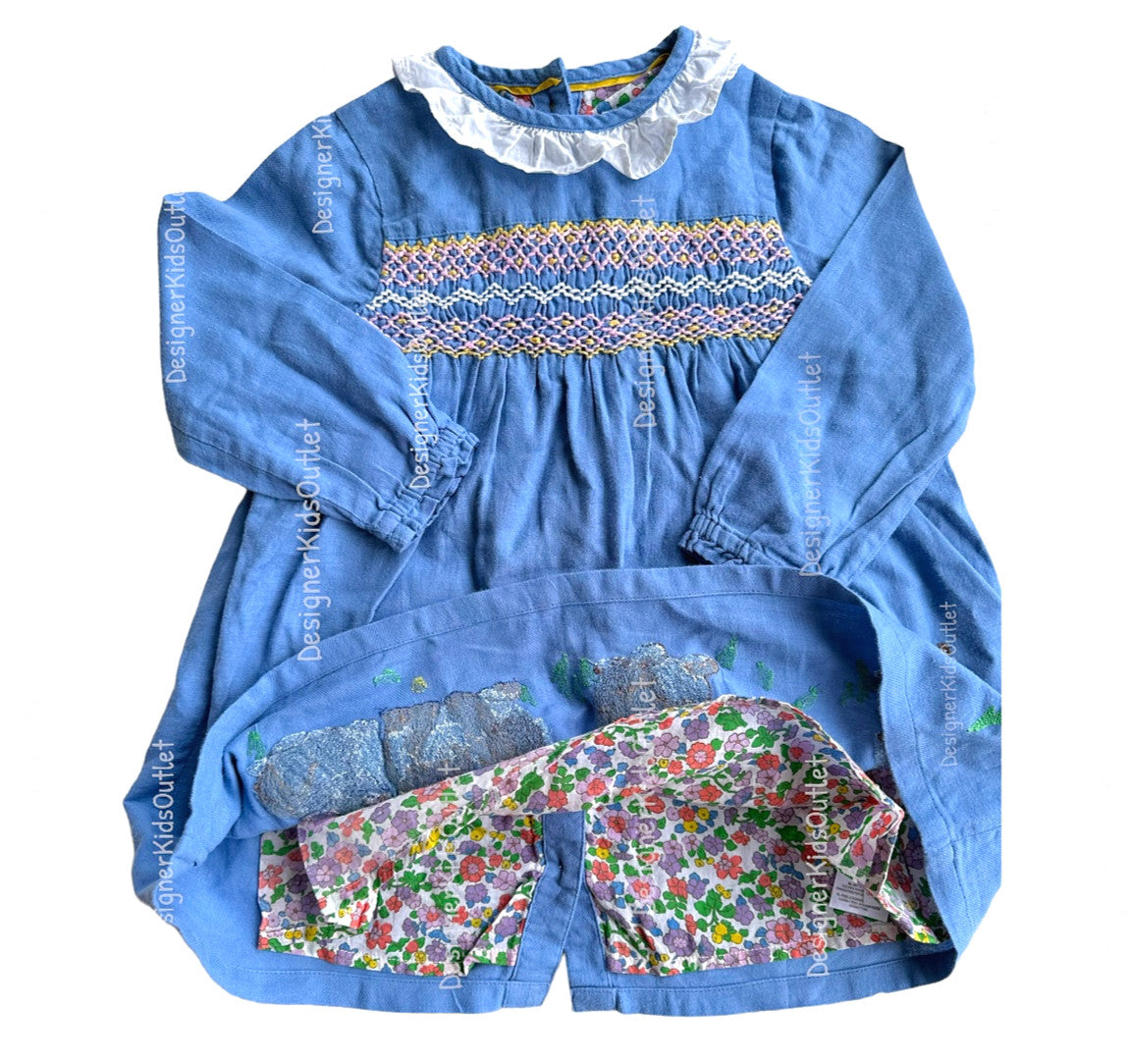 blue easter dress baby girl Baby Girls Blue Hand Smocked Easter Bunny Cross Bishop Dress