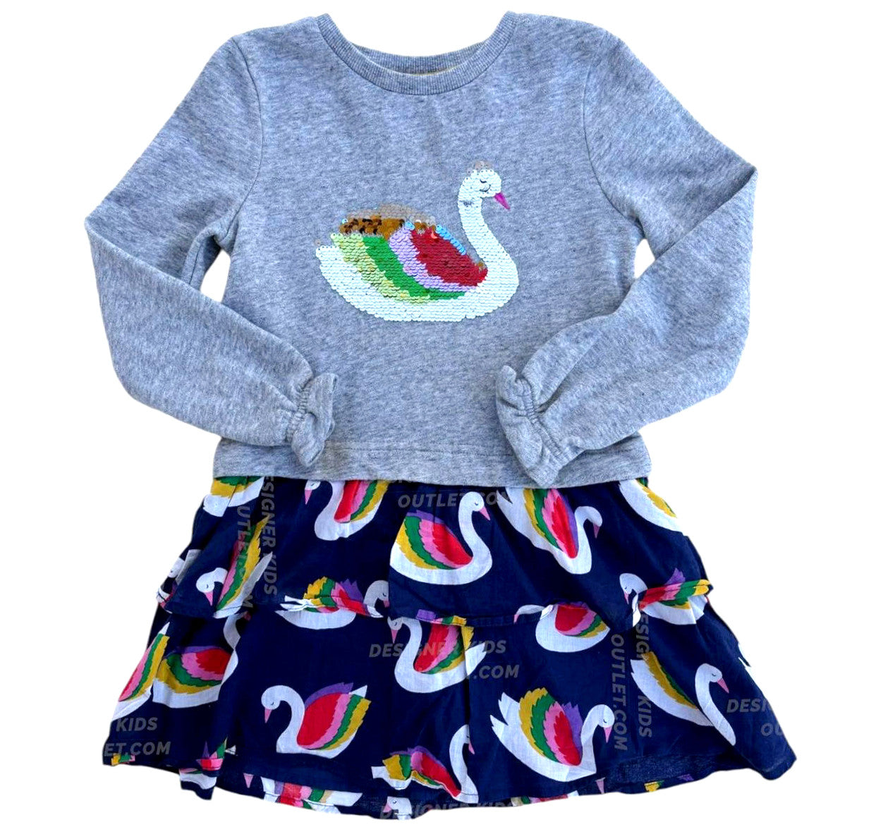 NWT Mini Boden Rainbow Swan Celebration Dress – Designer Kids Outlet