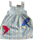 NWT Frugi Alma Summer Dress - Multi Stripe/Parakeet
