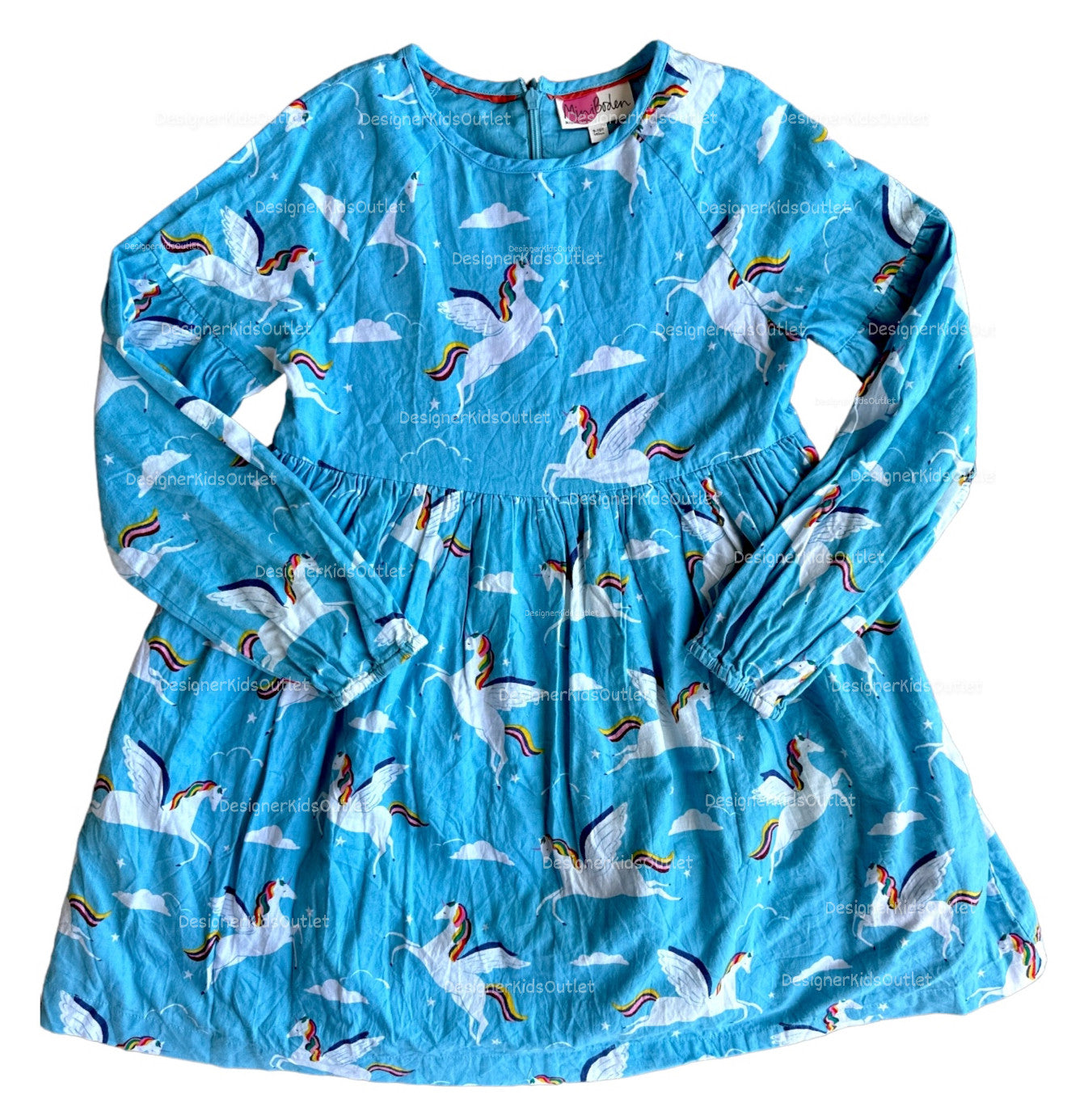 mini boden unicorn dress Pre-Loved Mini Boden Blue Rainbow Unicorn Dress