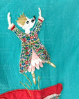 Mini Boden Mouse Ballerina Dreams Pea In the Pod Teal Top Shirt Appliqué Girls