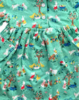 Mini Boden Baby Girls Long Sleeve Jersey Collared Dress Green Fountain Spring