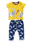 Baby Boden Boys Bunny Hop Appliqué Play Set – Yellow & Navy Mini Boden