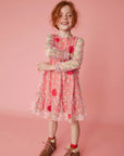 Mini Boden Tulle Dress Jam Red Flowerbed Hearts Valentine Red Dress