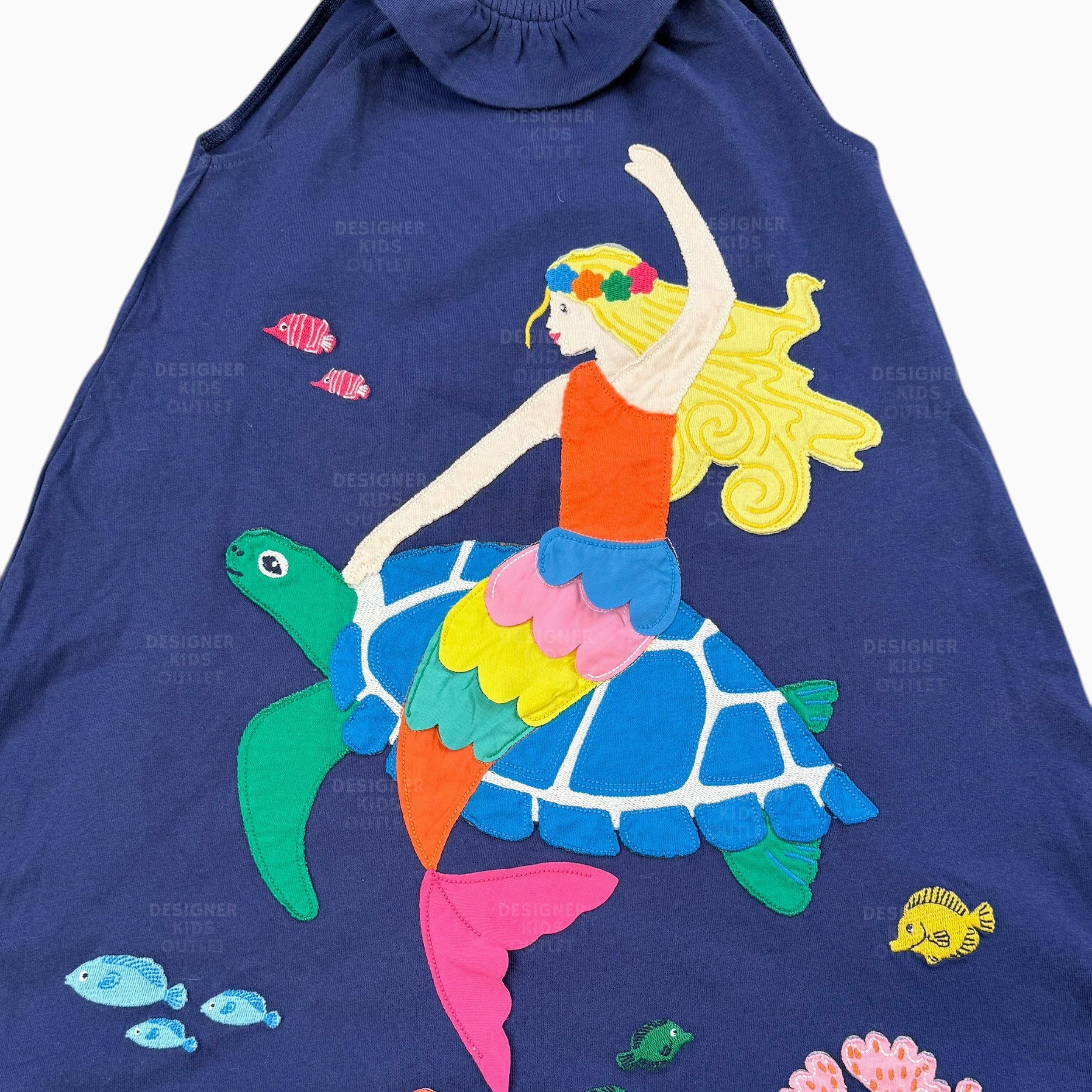 mermaid tank dress Mini Boden Girls Appliqué Mermaid Tank Dress With Ruffles & Navy Sea T –  Designer Kids Outlet