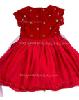 Pre-Loved Mini Boden Velvet Dress with Sequin Polka Dots Holiday Red