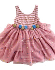 Mini Boden Twinkling Tulle Dress With Pompoms & Soft Pink Sparkling Stardust