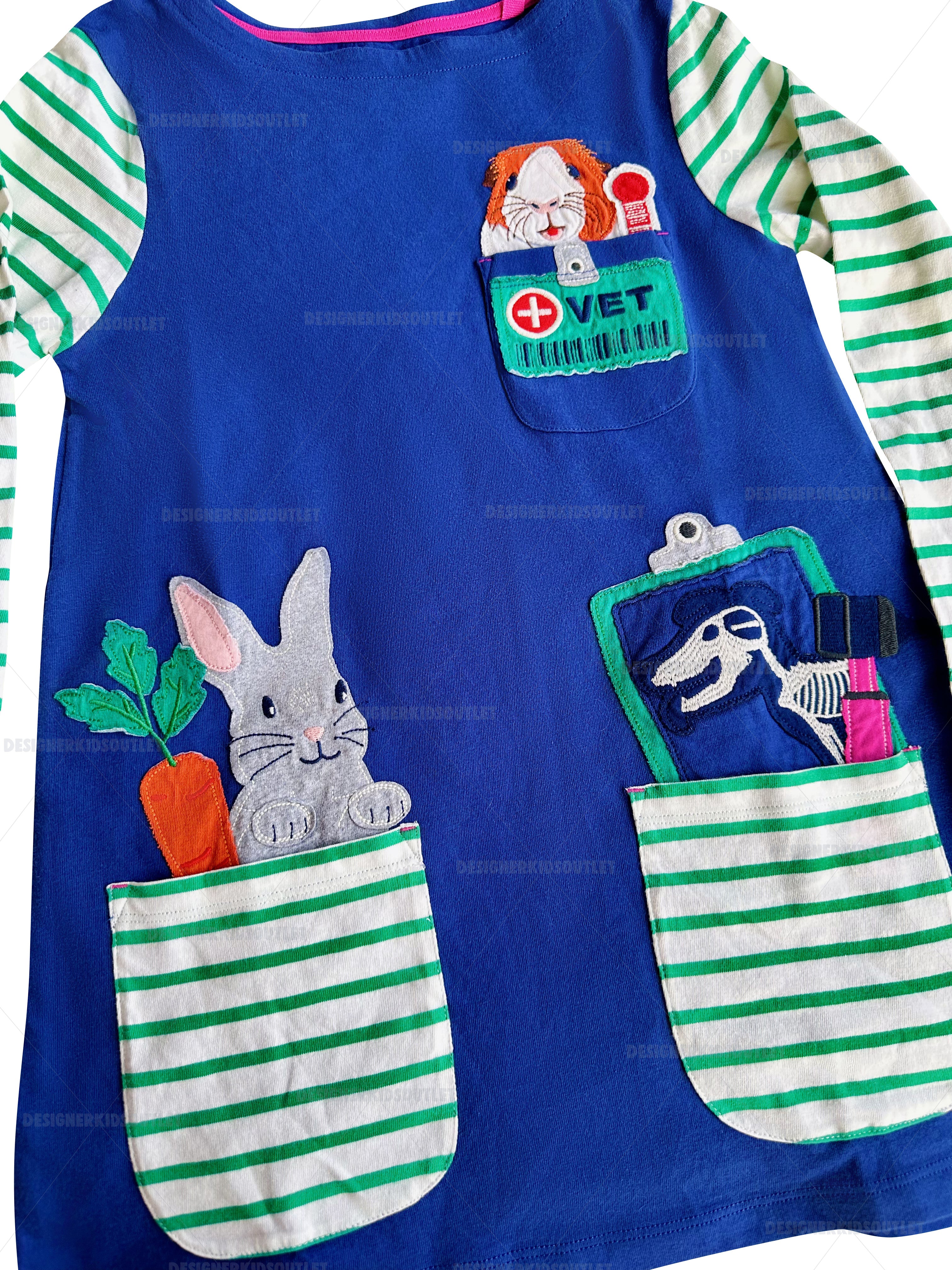 mini boden doctor dress Mini Boden Girls Vet Occupational Tunic Dress Occupational Appliqué
