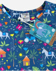 NWT Frugi Meadow Twirl Short Sleeve Indigo Blossom Dress