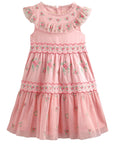 Mini Boden Girls Blush Pink Ditsy Floral Embroidered Tulle Party Dress