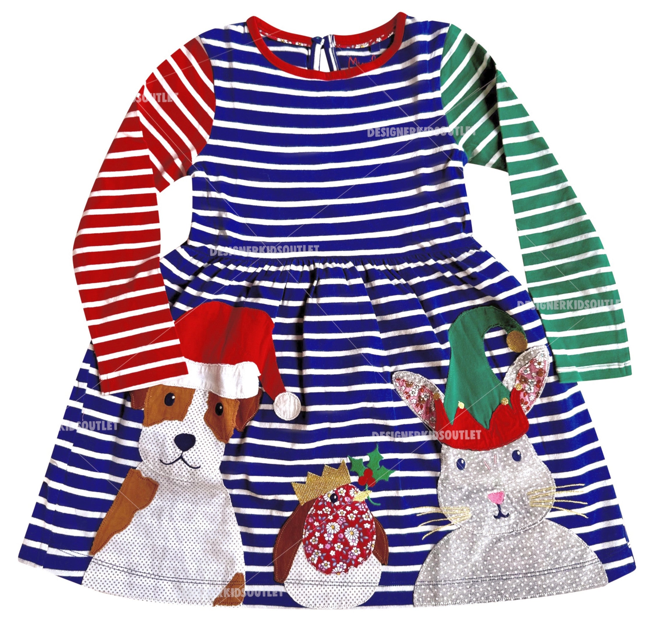 knee length dresses for ladies NEW Mini Boden Festive Appliqué Hotchpotch Dress