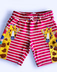 Mini Boden Girls Jersey Appliqué Shorts Tutti Fruity Pink Giraffe Summer Shorts