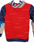 Mini Boden Boys Hoodie Sweatshirt Strawberry Tart Red Star With Gray and Blue