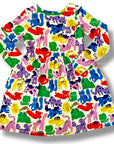 Mini Boden Girls Colorful Pets Long Sleeve Jersey Dress – Oatmeal & Rainbow