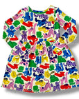 Mini Boden Girls Colorful Pets Long Sleeve Jersey Dress – Oatmeal & Rainbow