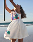 Mini Boden Girls Peacock Appliqué Party Dress