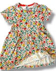 Mini Boden Girls Floral Jersey Dress Peter Pan Collar – Vanilla & Earth Tones
