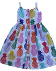 Mini Boden Girls Fun Sun Dress Colorful Pineapple Print