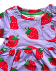 Mini Boden Girls Fun Jersey Strawberry Dress - Violet Strawberry Patch
