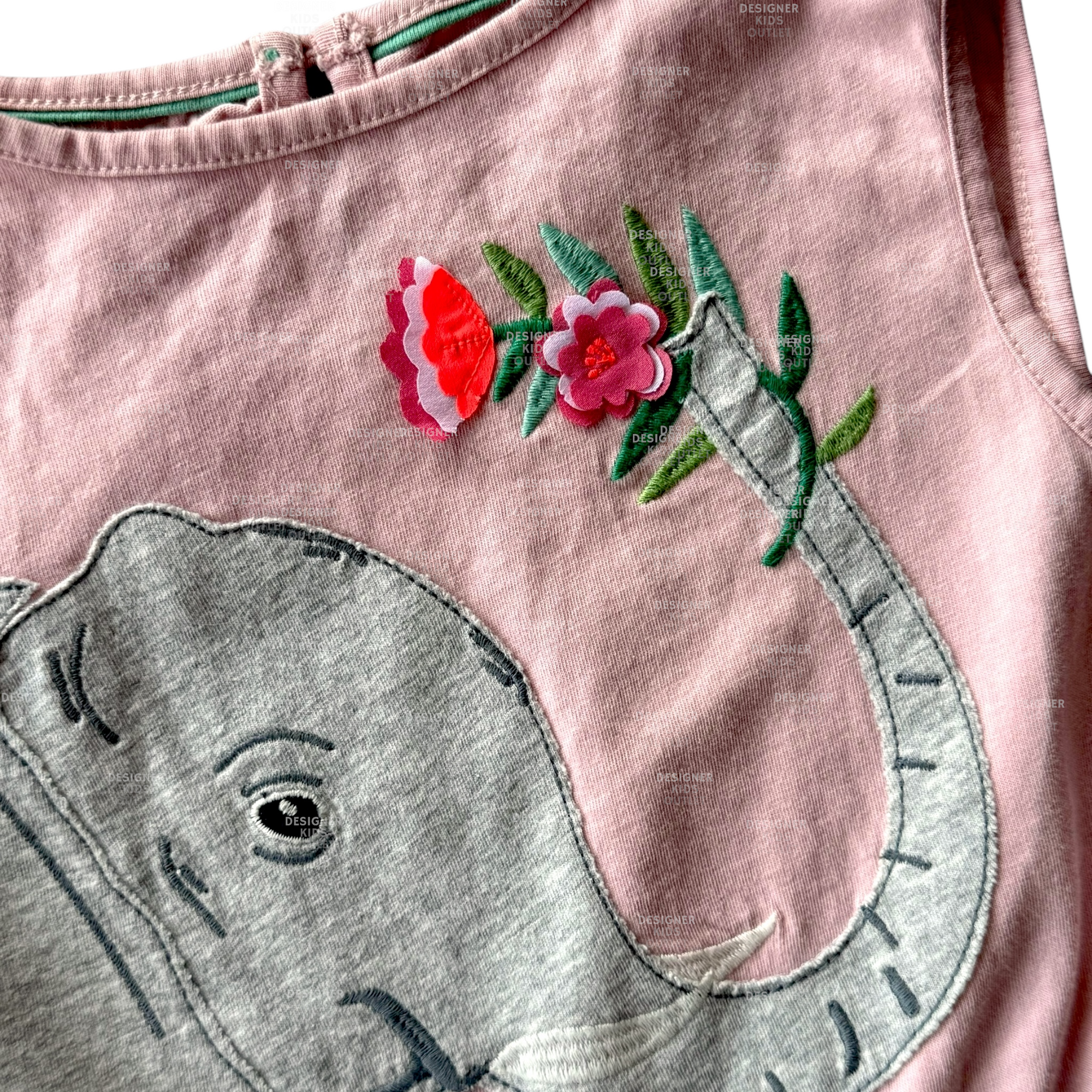 Mini Boden Girls Jungle Safari Elephant Cotton Dress