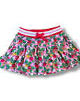 Mini Boden Girls Pleated Jersey Strawberry Patch Skort - Cosmos Pink