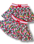 Mini Boden Girls Pleated Jersey Strawberry Patch Skort - Cosmos Pink