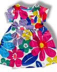 Mini Boden Girls Colorful Large Flower Print Dress - Surf Floral