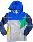 Mini Boden Boys Hoodie Sweatshirt Colourblock Hoodie Grey Marl Star