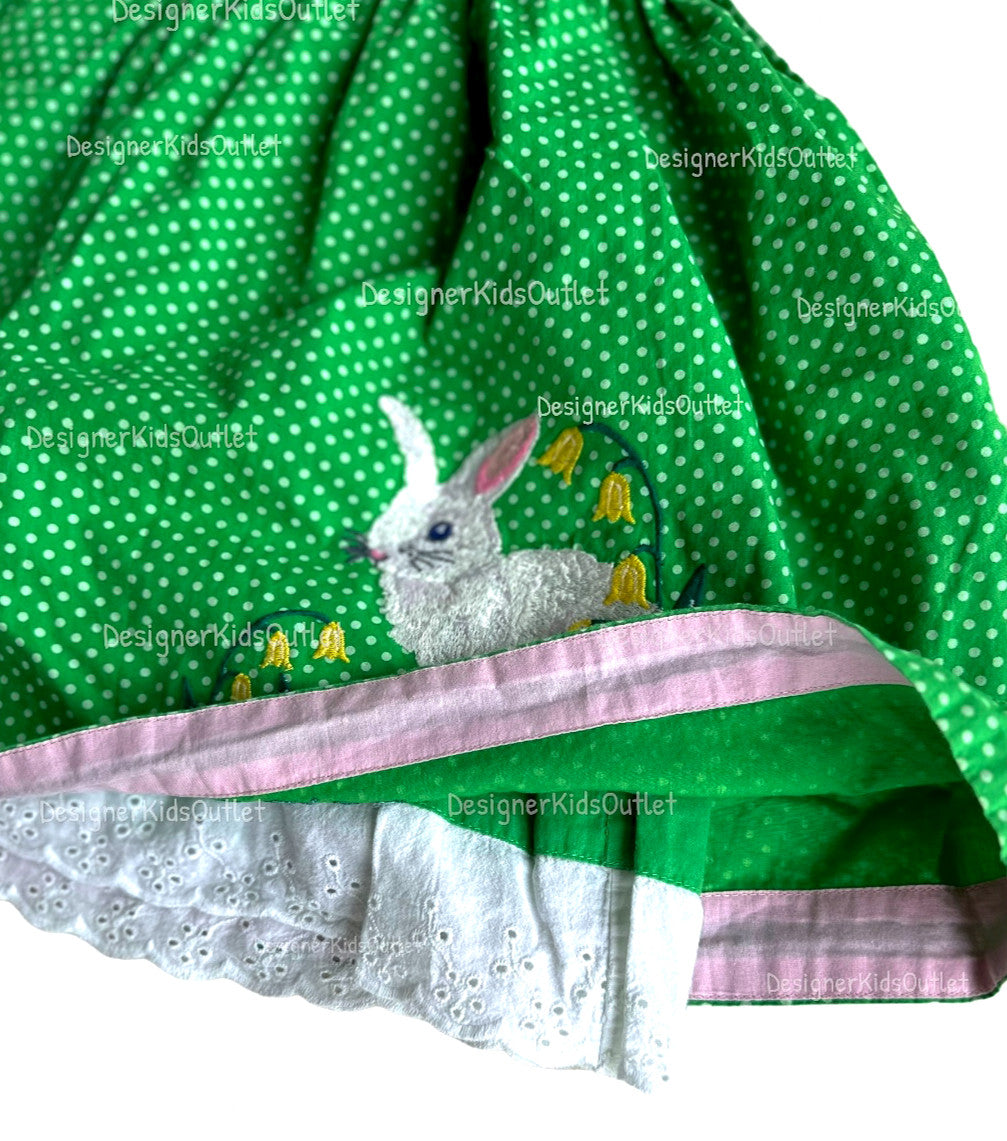 Mini Boden Bunny Rabbit Girls Smocked Green Dress Designer Kids Outlet Mini Boden Bunny Rabbit Girls Smocked Green Dress Designer Kids Outlet