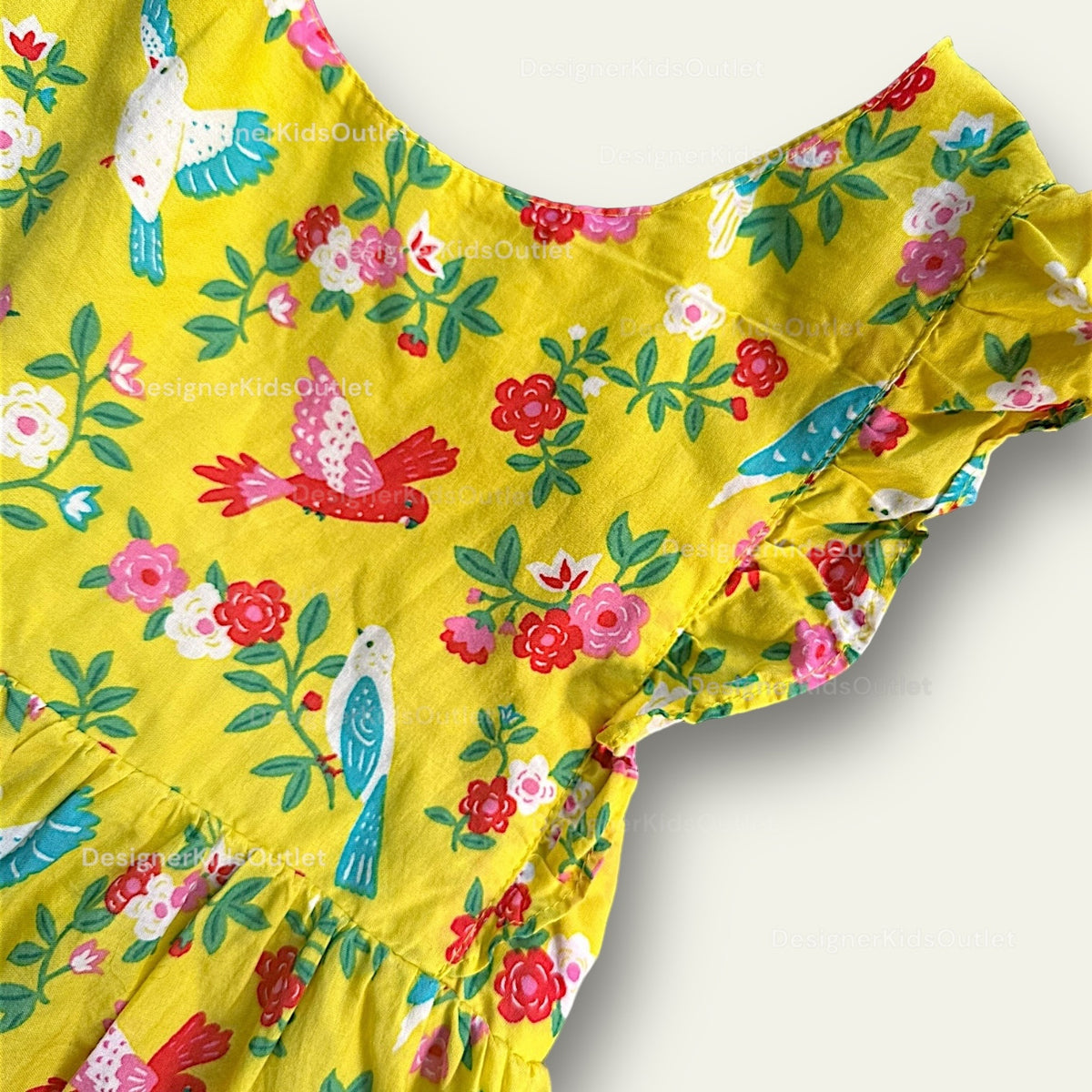 mini boden bow back dress Mini Boden Bow Back Dress Sweetcorn Yellow Tropical – Designer Kids Outlet