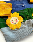 Pre-Loved Mini Boden Fun Cardigan Multi Rainbow Flower Pockets