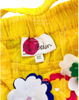 Pre-Loved Mini Boden Sunny Blossom Tiered Yellow Flower Applique Dress