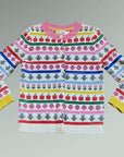 Pre-Loved Mini Boden  Fair Isle Cardigan Ecru Marl