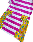 Mini Boden Girls Party Leopard Appliqué Pink Stripe Cheetah Dress Tunic
