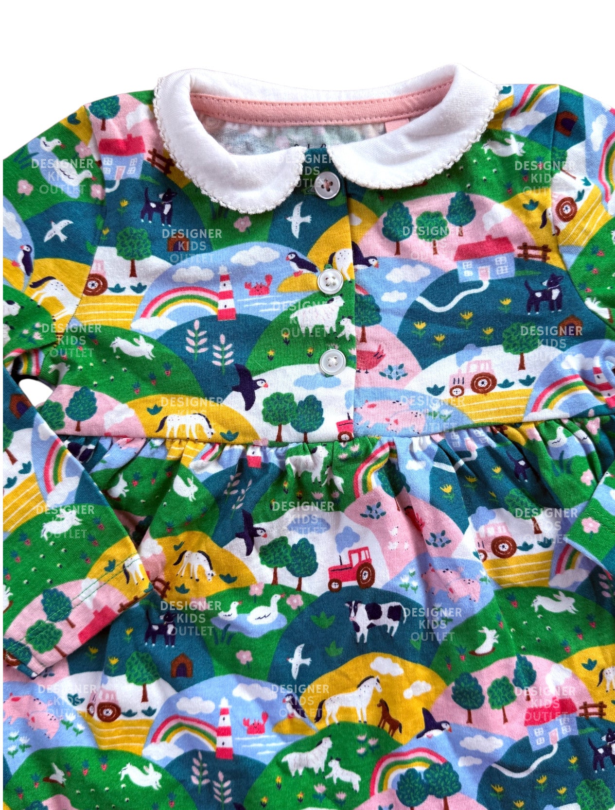 Mini Boden Baby Girls Jersey Collared Dress – Multi Coastal Farm