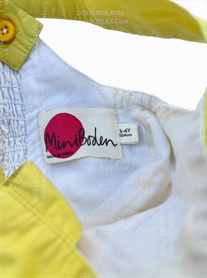 Mini Boden Lemon Embellished Dress in Daffodil Lemon Yellow