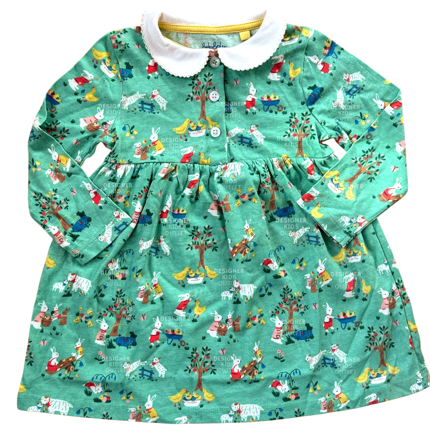 Mini Boden Baby Girls Long Sleeve Jersey Collared Dress Green Fountain Designer Kids Outlet Mini Boden Baby Girls Long Sleeve Jersey Collared Dress Green Fountain Designer Kids Outlet