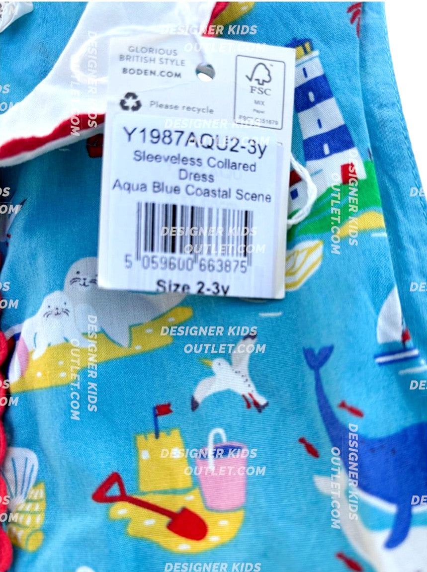 Mini Boden Aqua Marine Collared Beach Dress Designer Kids Outlet Mini Boden Aqua Marine Collared Beach Dress Designer Kids Outlet