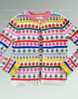 Pre-Loved Mini Boden  Fair Isle Cardigan Ecru Marl